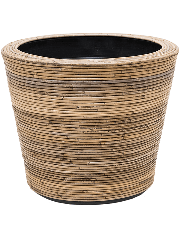 Drypot Rattan Stripe Раунд Серый D53×44 см