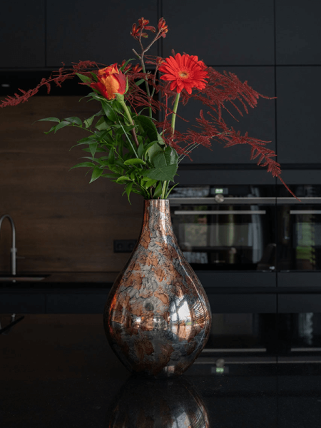Ваза Sev bottle oyster pearl D18 H29 см