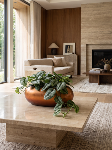 Baq Металлик Серебристый Leaf Лодка Матовый Медь 56×23×20 см
