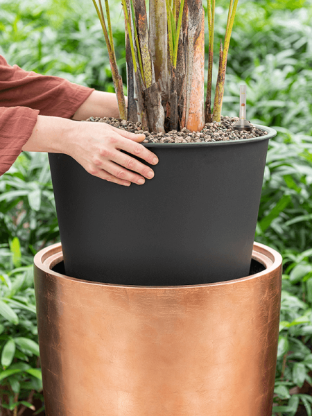 Baq Металлик Серебристый Leaf Компаньон Матовый Медь С Вкладышем D40×90 см